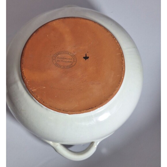 Terrecotte Lotti Handmade In Italy Terracotta Serving Bowl with Lid White EUC - Picture 9 of 10